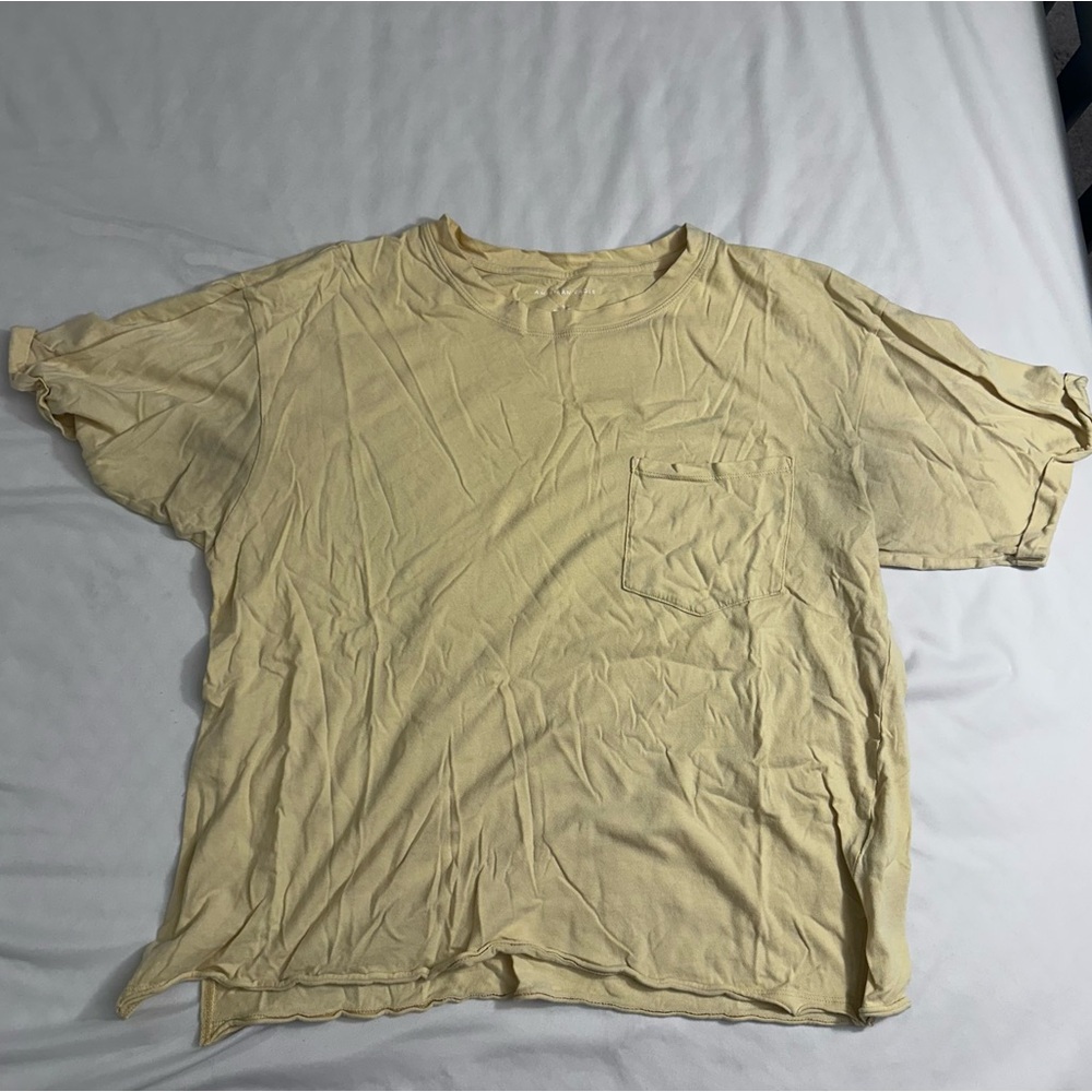 American Eagle, L, yellow, boxy t shirt